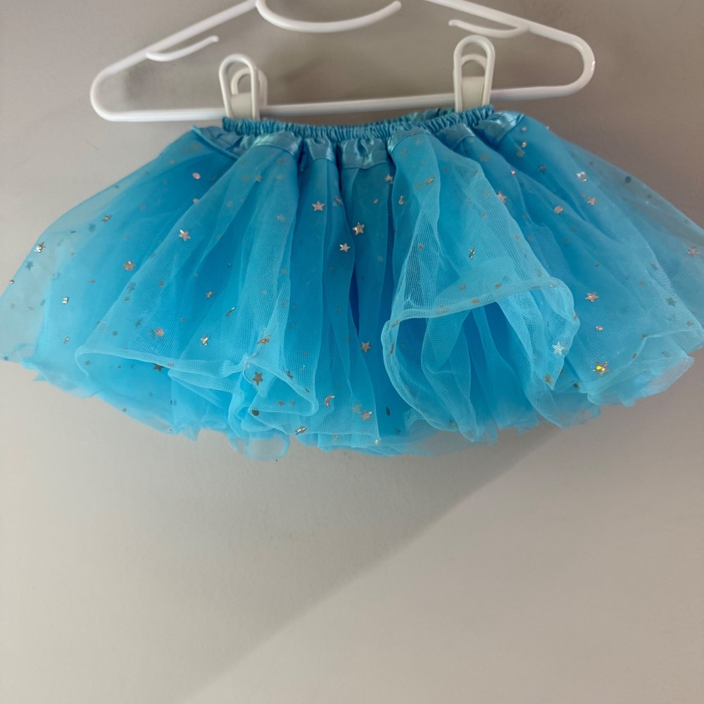 Dancina Tutu Skirt Baby Girls 6-24M Blue Excellent Glitter Stars Moon Ballerina